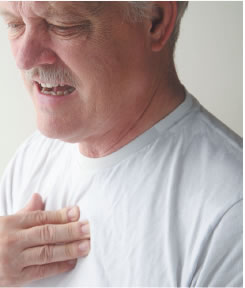 What causes chest pain and shortness of breath?