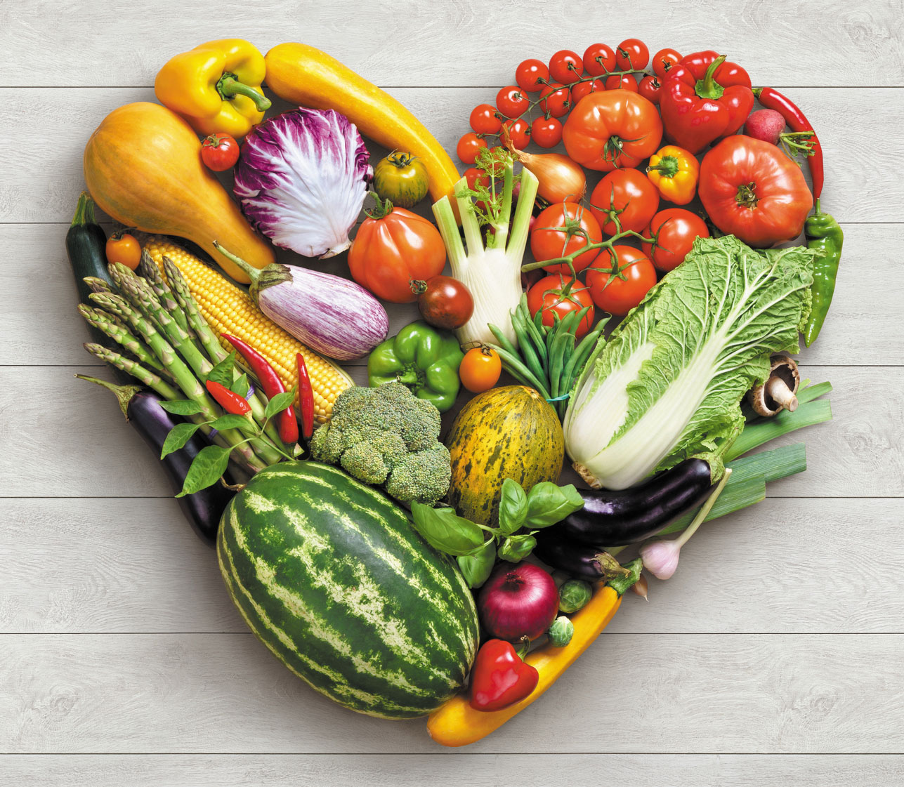 Heart made of vegetables